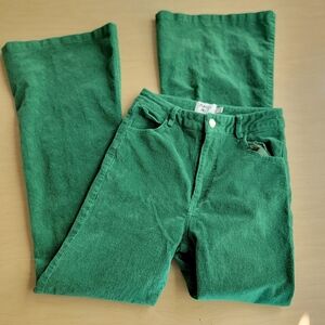 Princess Polly Green Flare Pants Size 2
